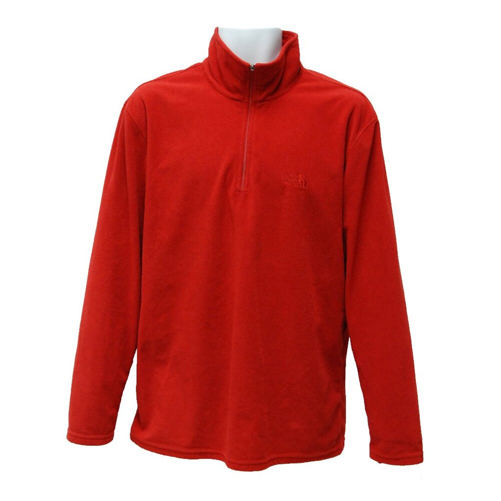The North Face Men's TKA 100 1/4 Zip Fleece Pullover, Red, Large L